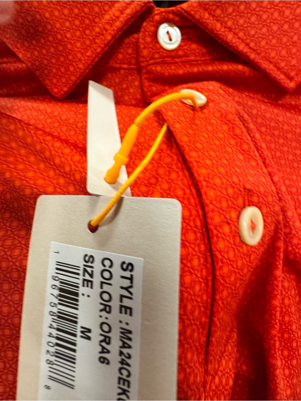 NWT Peter Millar Men's Orange Micro-Pattern Button-Down Shirt